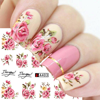 Eco Rose Nail Art Stickers