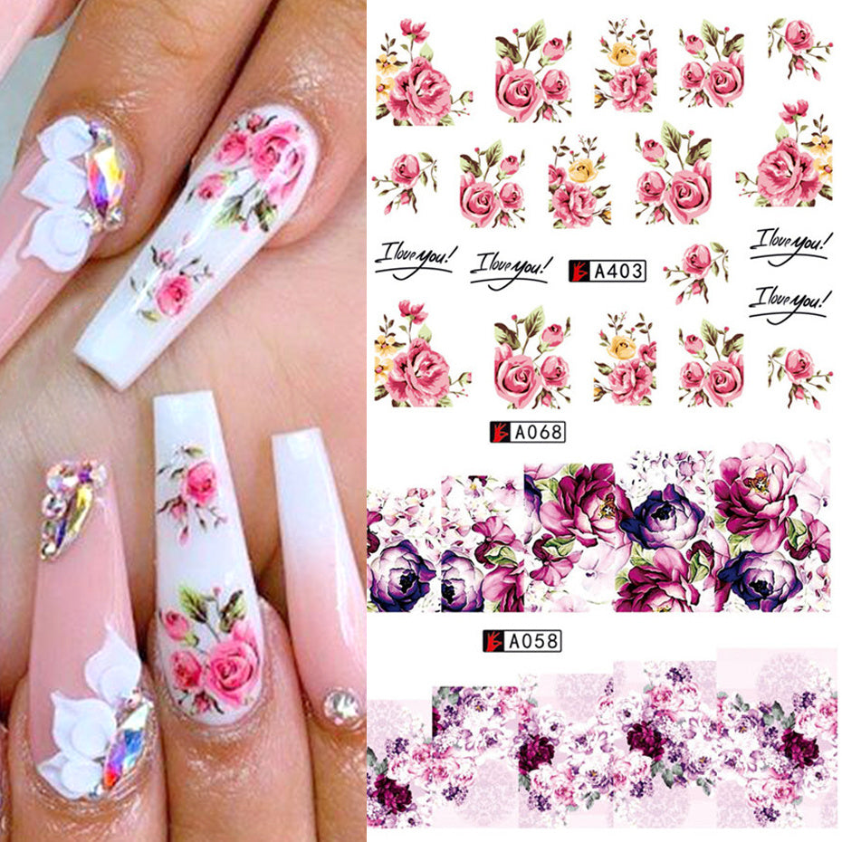 Eco Rose Nail Art Stickers