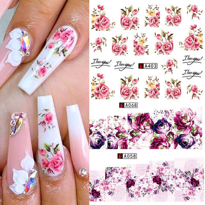 Eco Rose Nail Art Stickers